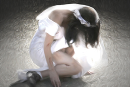 girl kneeling